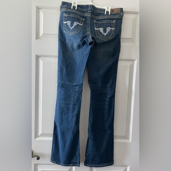 Women's Royal Blue Boot Cut Low Rise Express Jeans size 9X35 - Picture 8 of 9